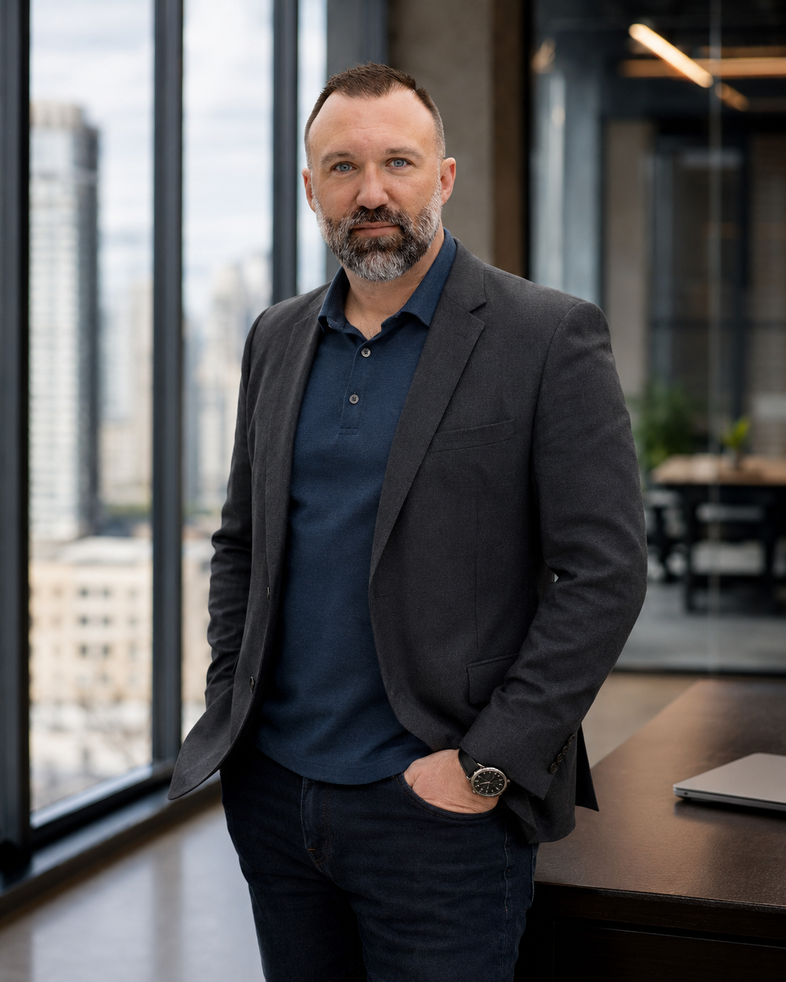 PropWise founder standing in a modern office